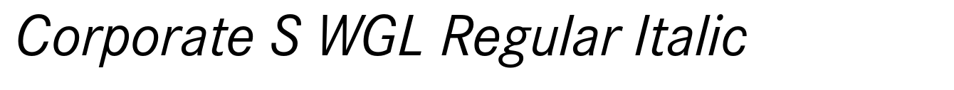 Corporate S WGL Regular Italic